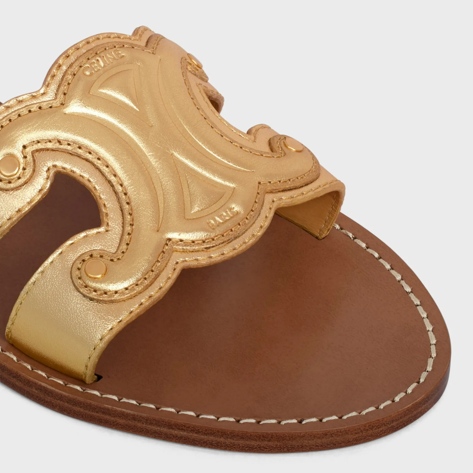 CELINE TRIOMPHE MULE in Metalized Calfskin