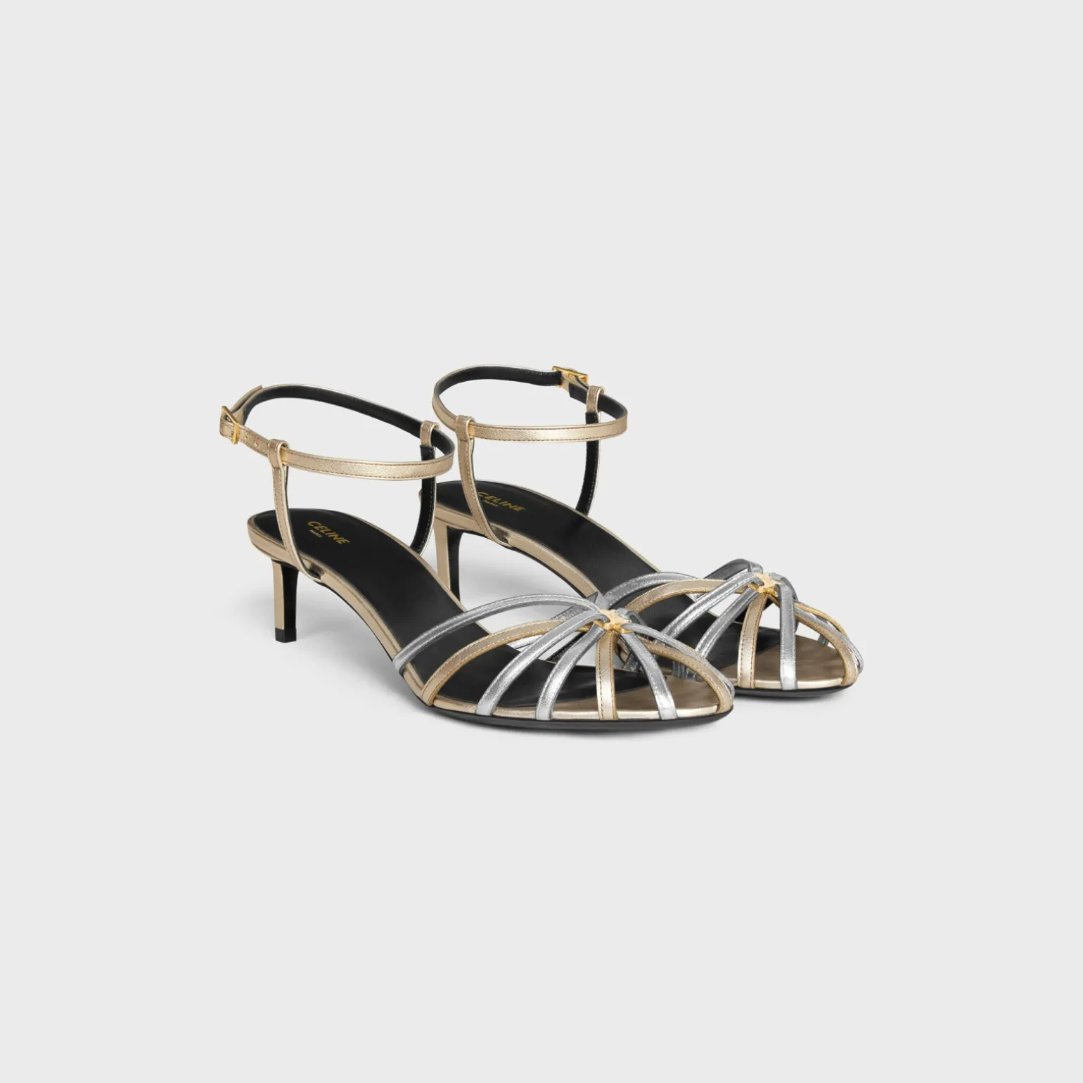 CELINE TRIOMPHE SANDAL in LAMINATED CALFSKIN