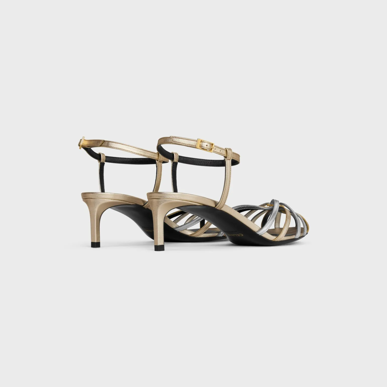 CELINE TRIOMPHE SANDAL in LAMINATED CALFSKIN