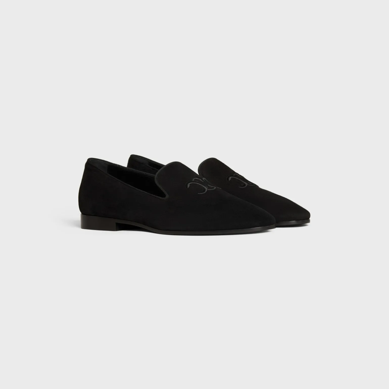 CELINE TRIOMPHE SLIPPERS in SUEDE CALFSKIN