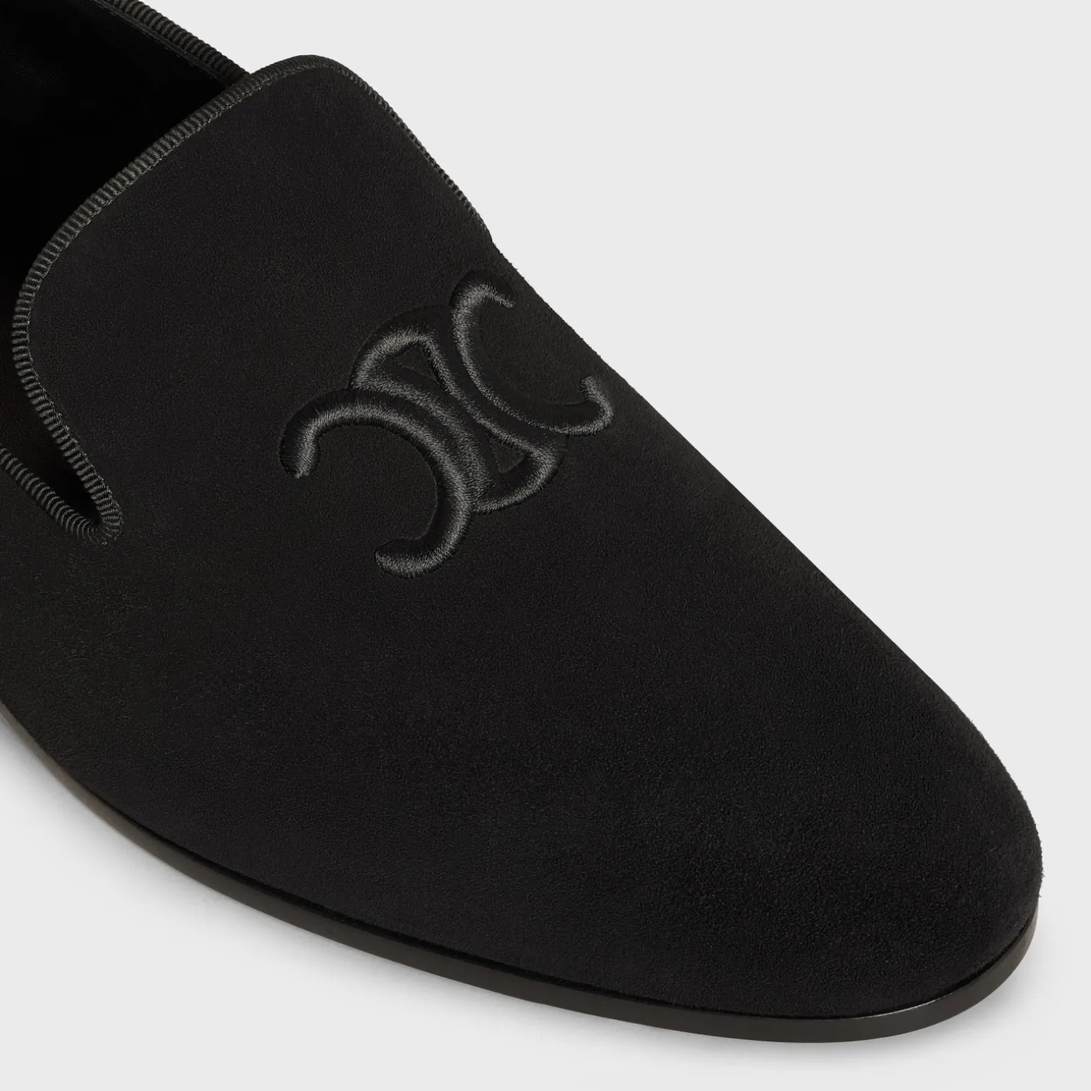 CELINE TRIOMPHE SLIPPERS in SUEDE CALFSKIN