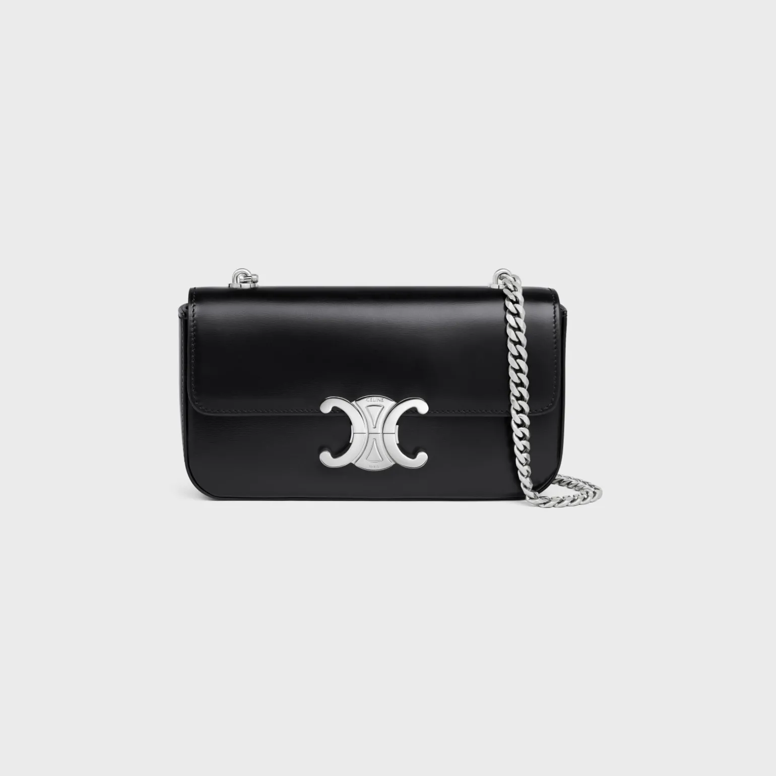 CHAIN SHOULDER BAG CLAUDE in shiny calfskin
