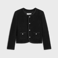 chelsea jacket in cashmere bouclette natté