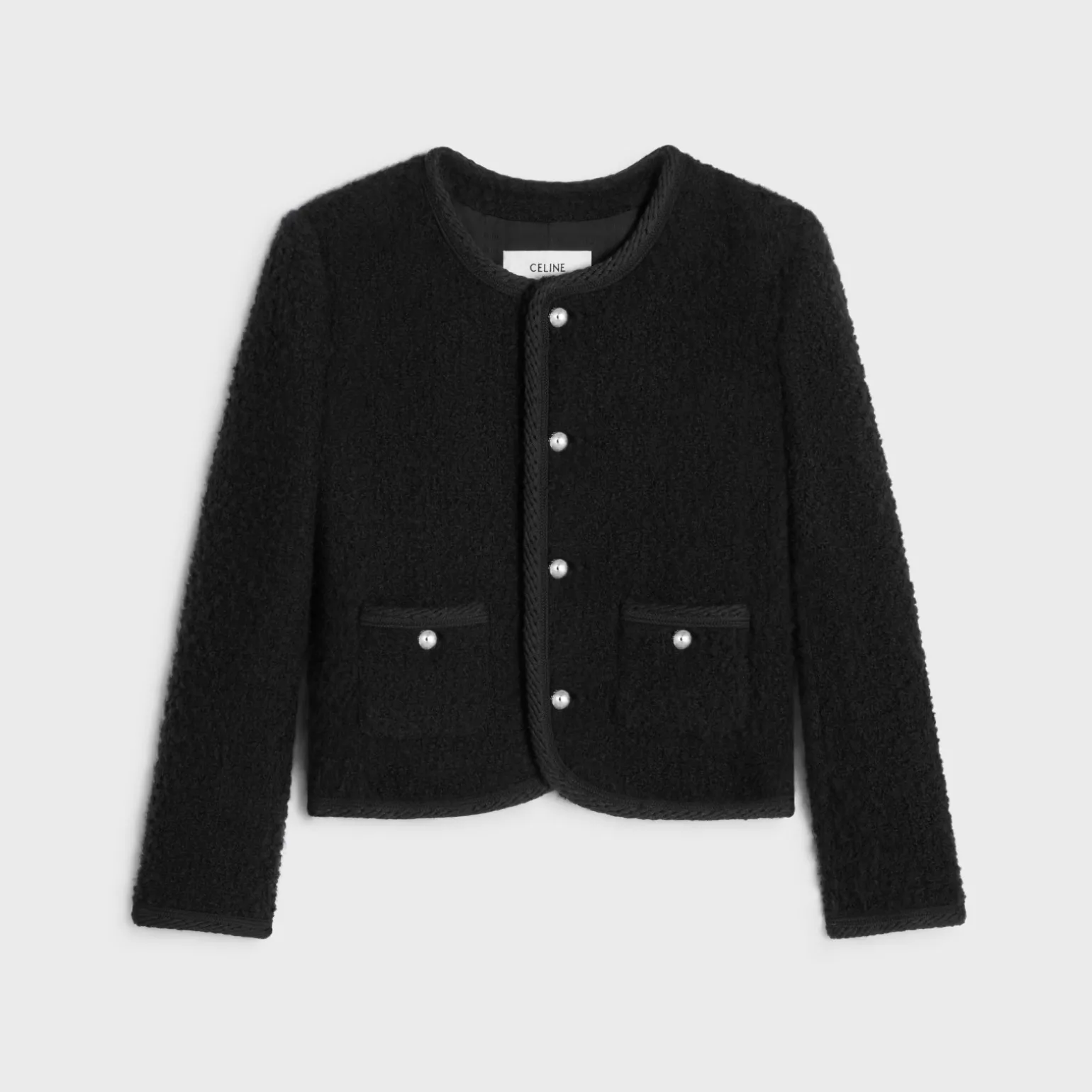 chelsea jacket in cashmere bouclette natté