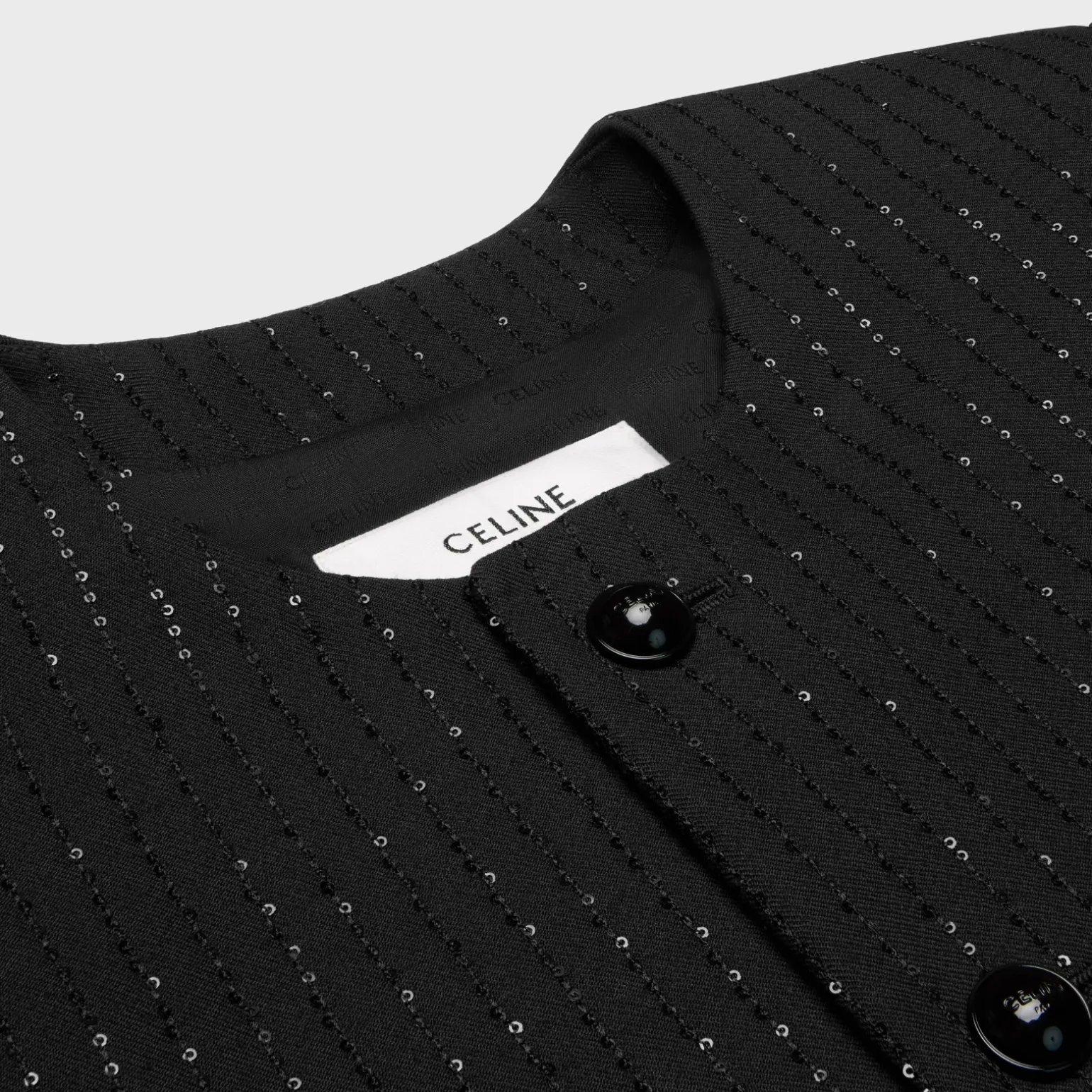 chelsea jacket with sequins in double faced wool