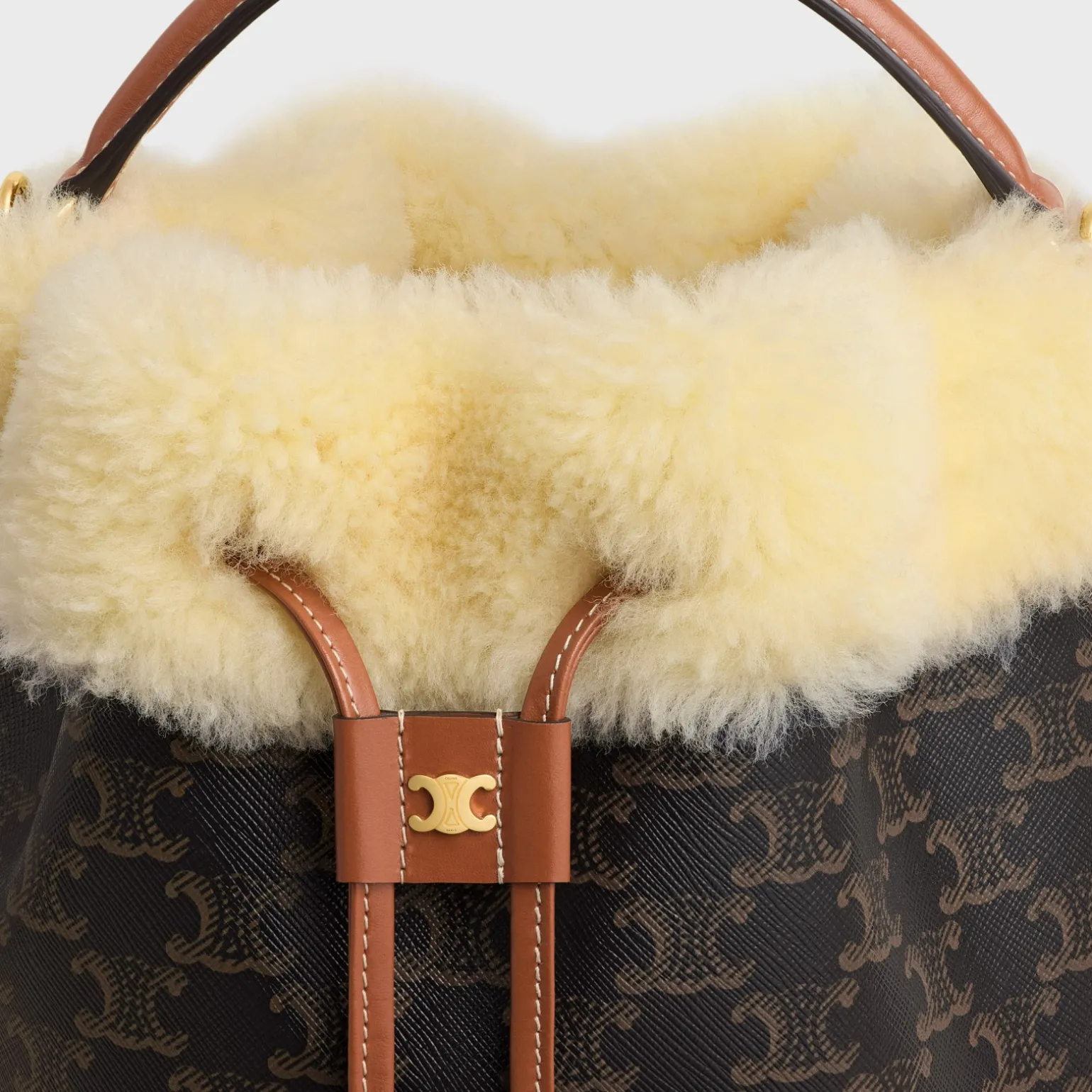 CLARA BAG in TRIOMPHE CANVAS AND SHEARLING