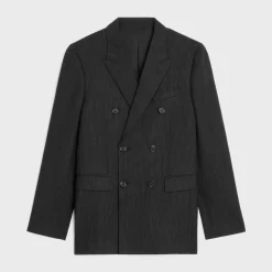 classic jacket in striped wool