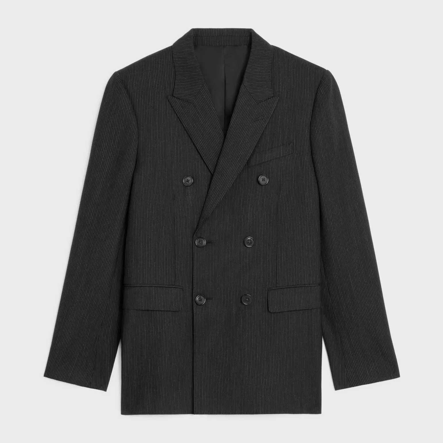 classic jacket in striped wool