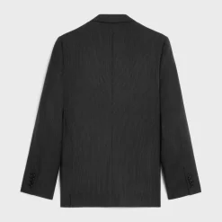 classic jacket in striped wool
