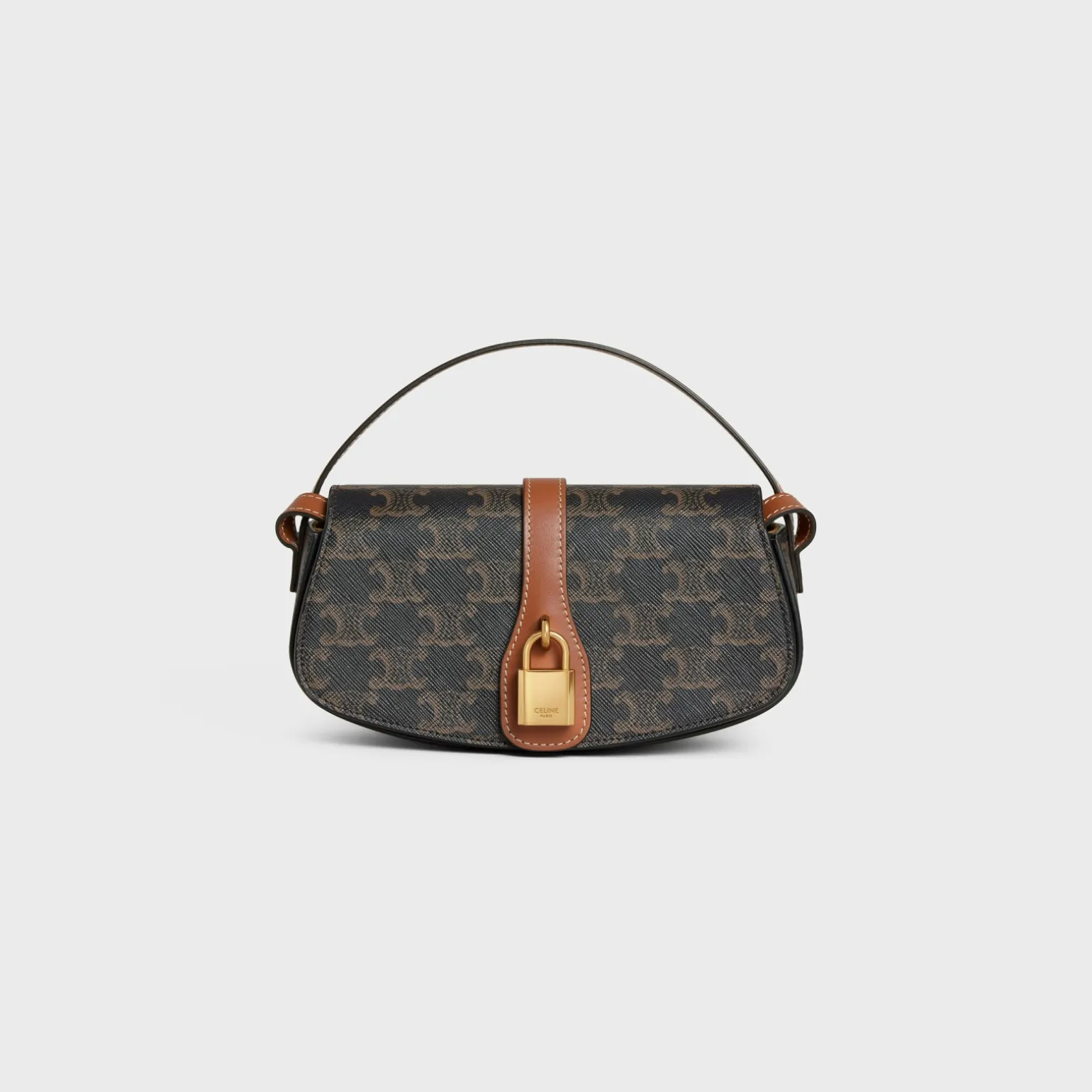 CLUTCH ON STRAP TABOU in Triomphe canvas and calfskin