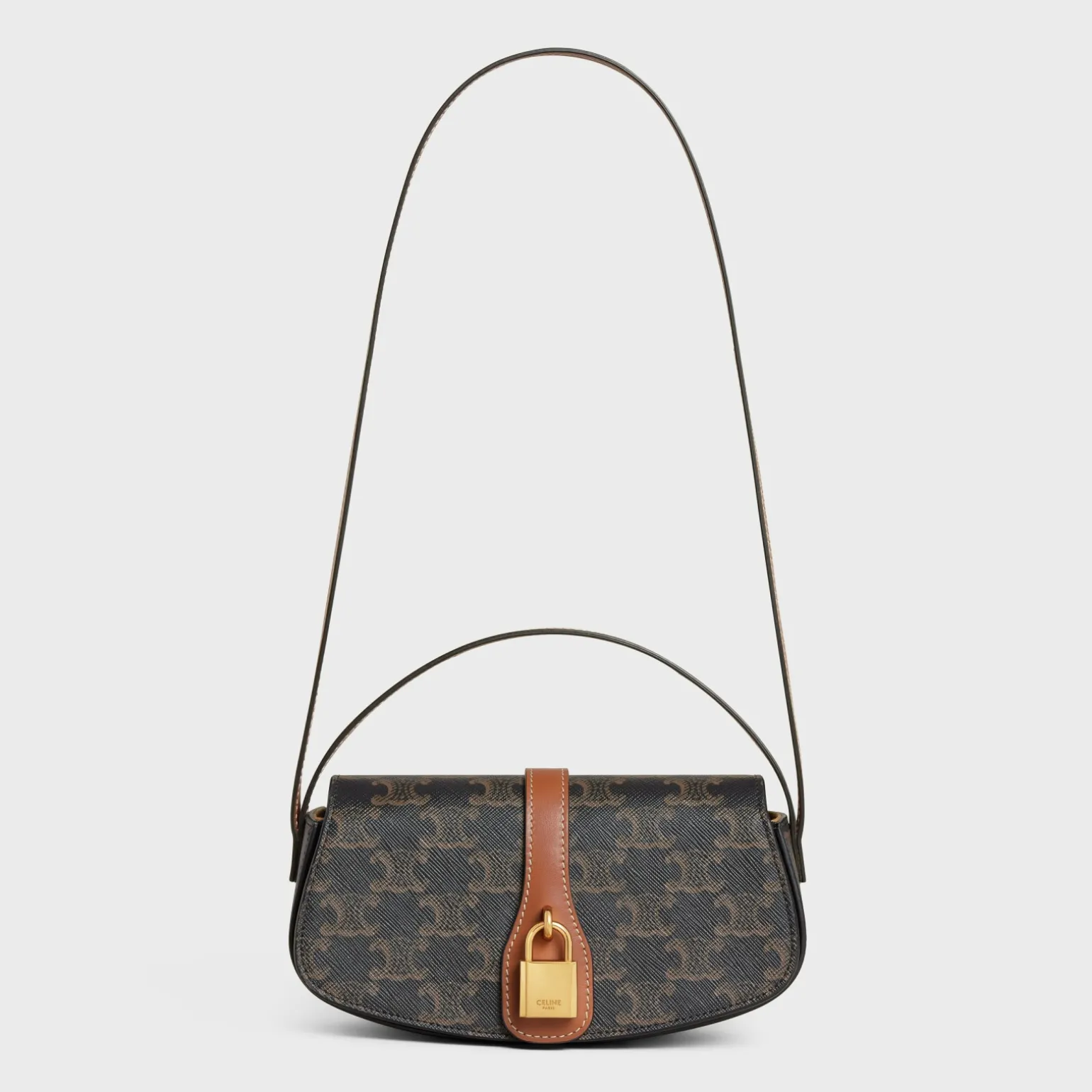 CLUTCH ON STRAP TABOU in Triomphe canvas and calfskin