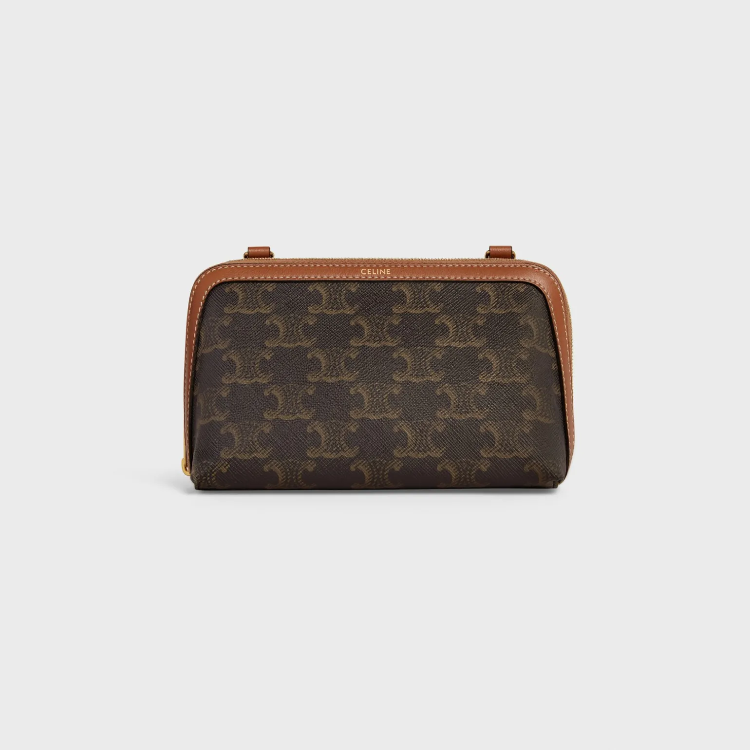 Clutch with Chain in Triomphe canvas and Lambskin