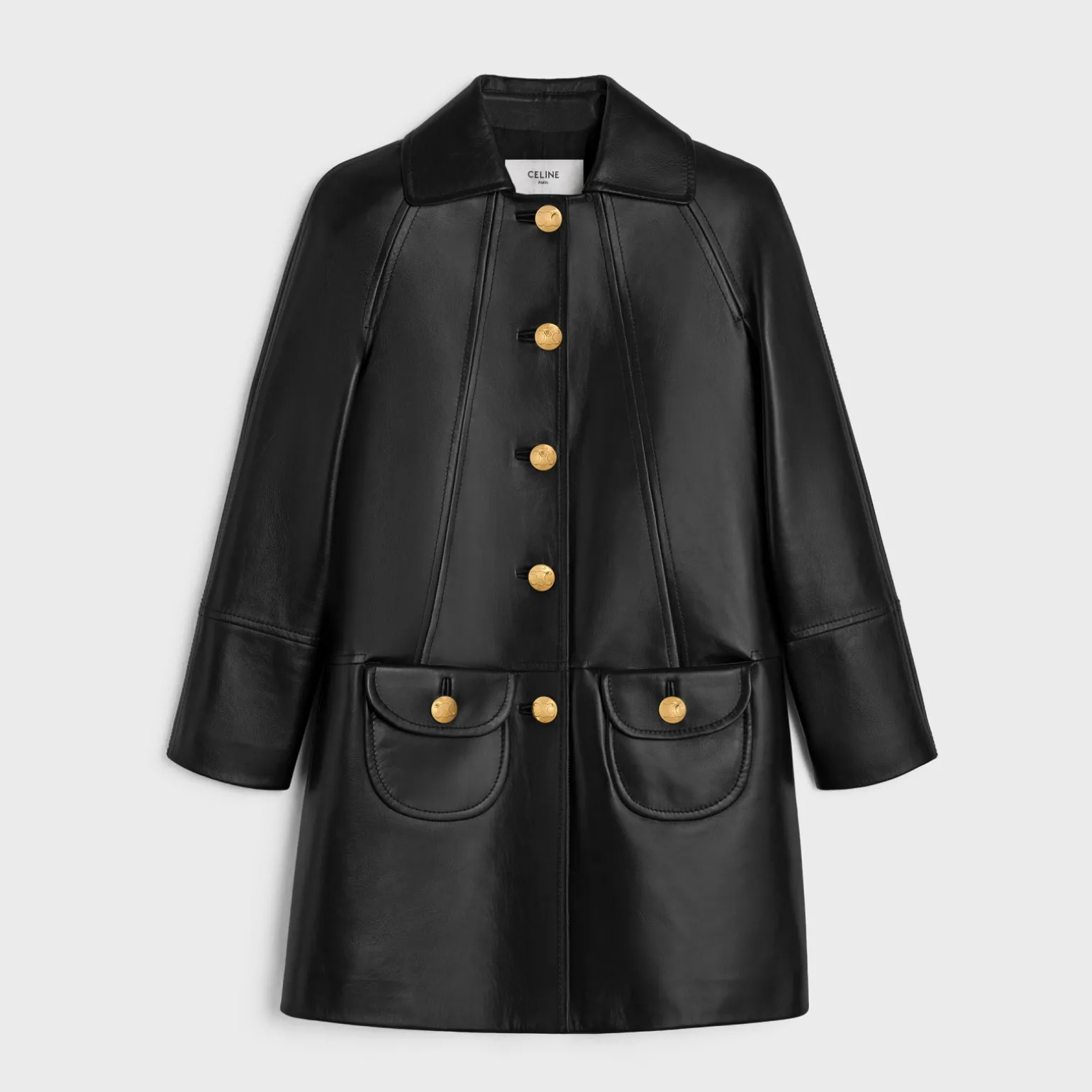 coat with Claudine collar in soft lambskin
