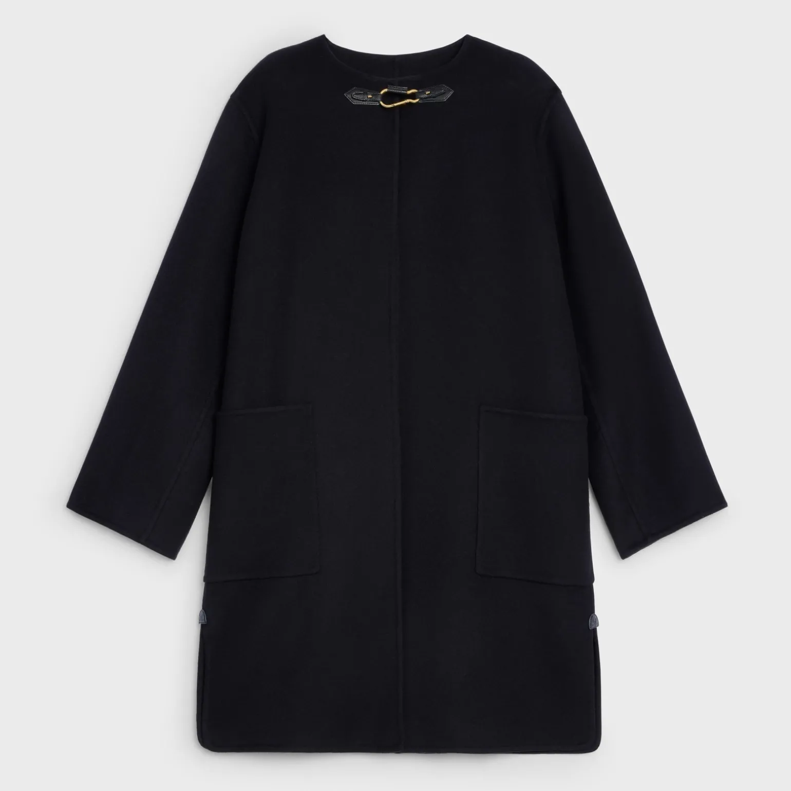 COAT WITH PURE COLLAR IN DOUBLE FACED CASHMERE