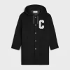 college long parka in double-face wool