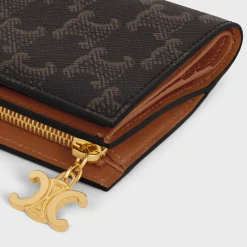 COMPACT WALLET TRIOMPHE CHARMS in Triomphe Canvas