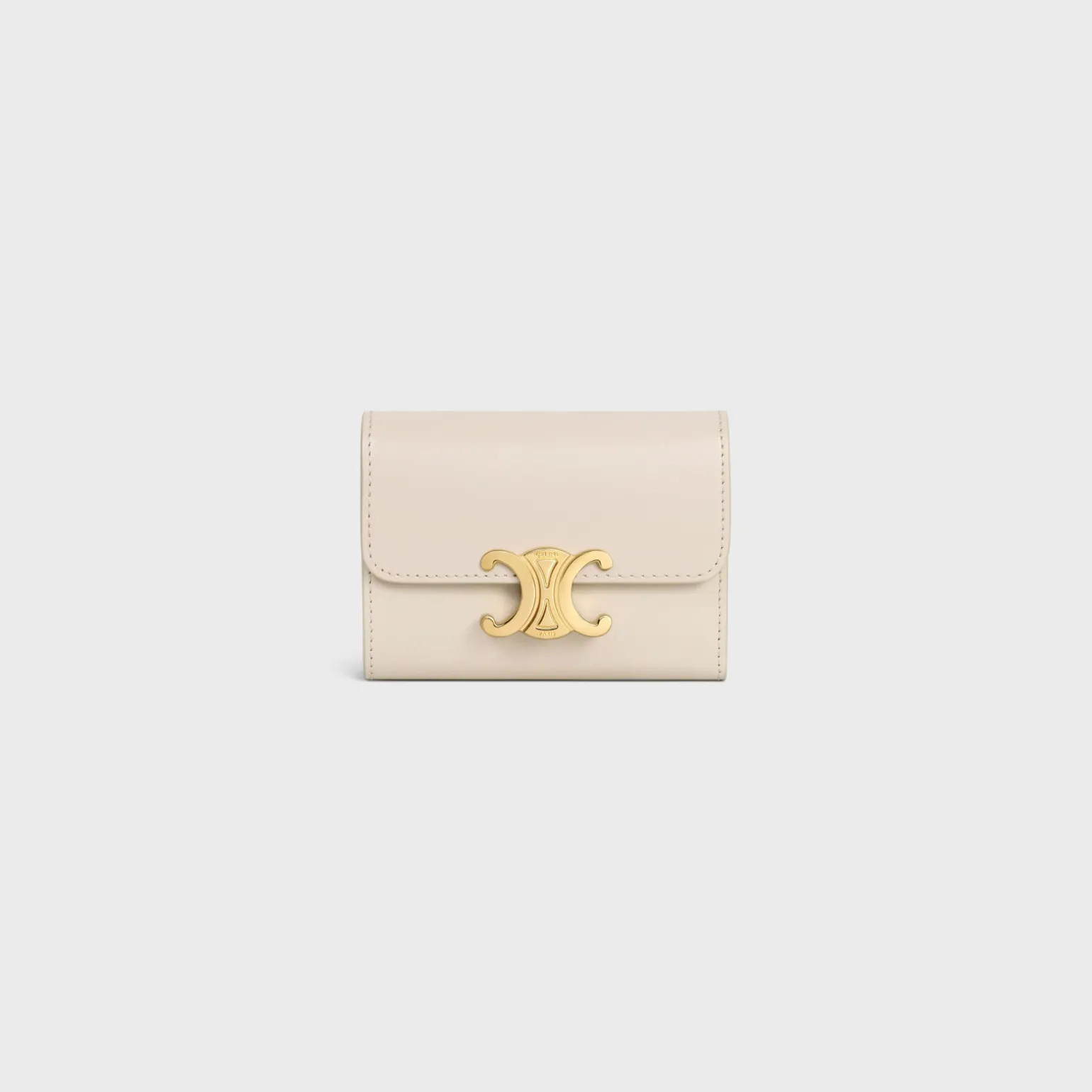 COMPACT WALLET WITH COIN TRIOMPHE in Shiny calfskin