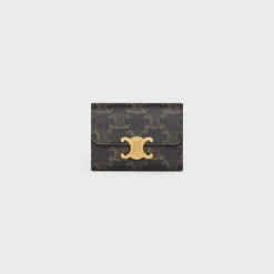 COMPACT WALLET WITH COIN TRIOMPHE in triomphe canvas