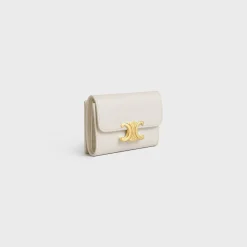 COMPACT WALLET WITH COIN TRIOMPHE in Shiny calfskin