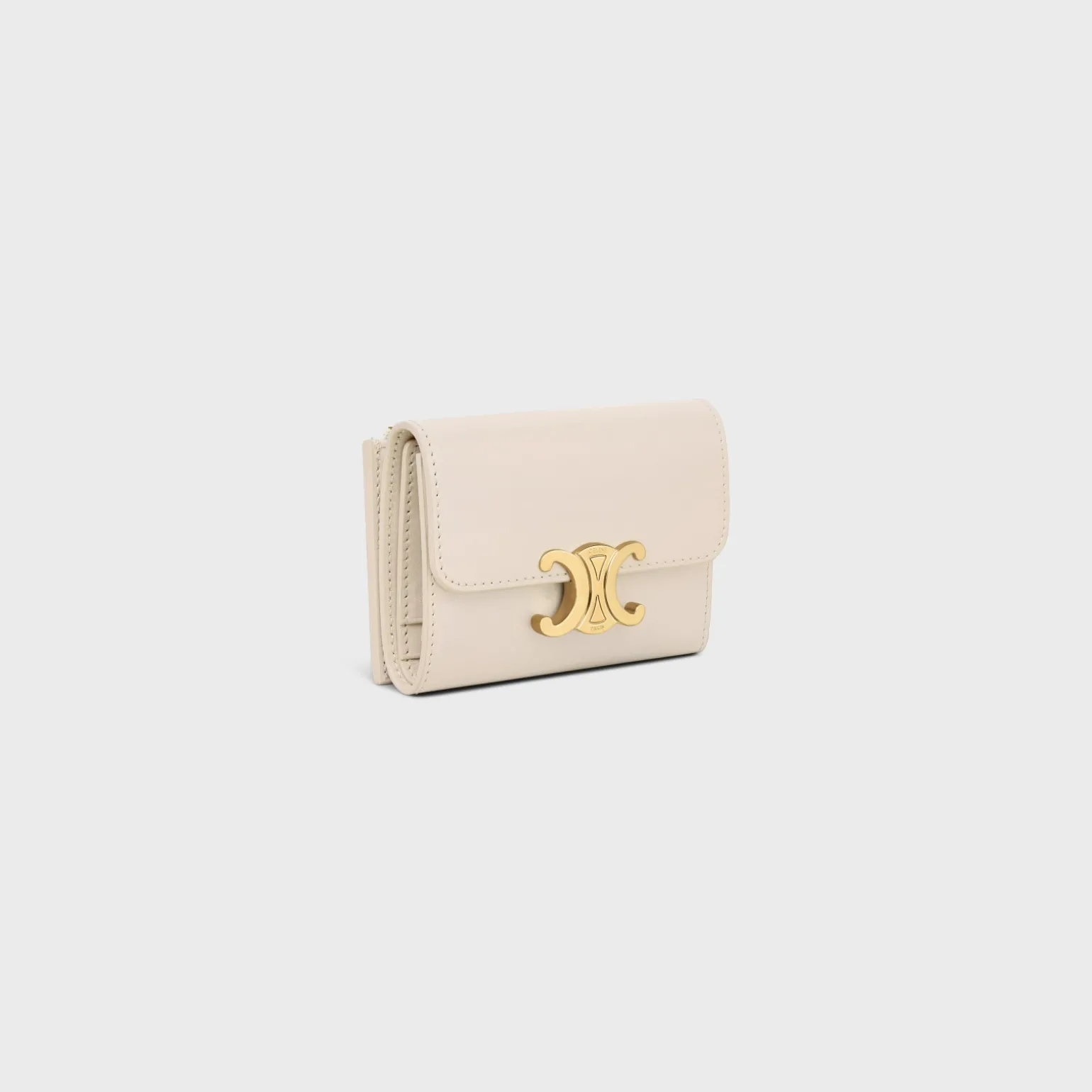 COMPACT WALLET WITH COIN TRIOMPHE in Shiny calfskin