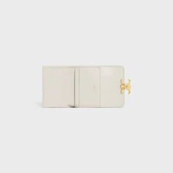 COMPACT WALLET WITH COIN TRIOMPHE in Shiny calfskin