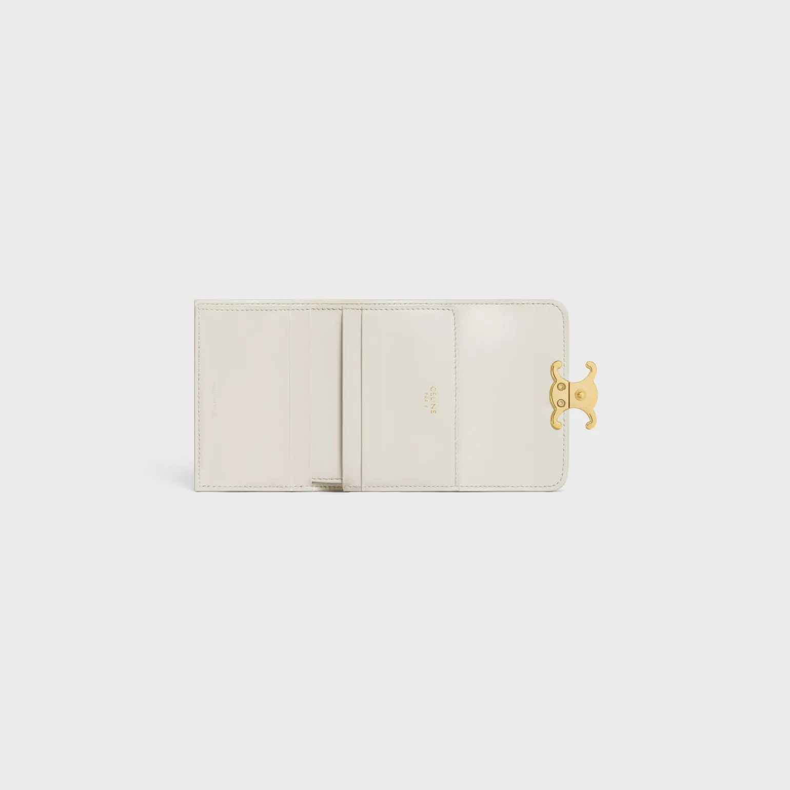 COMPACT WALLET WITH COIN TRIOMPHE in Shiny calfskin