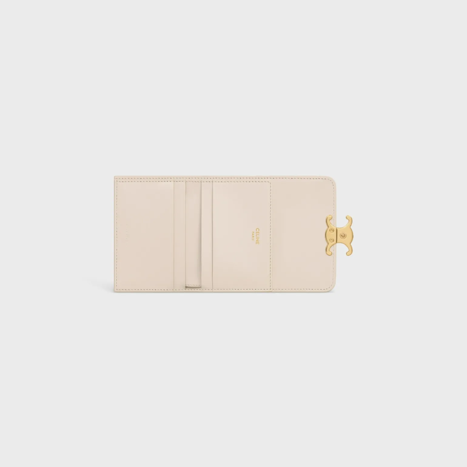 COMPACT WALLET WITH COIN TRIOMPHE in Shiny calfskin
