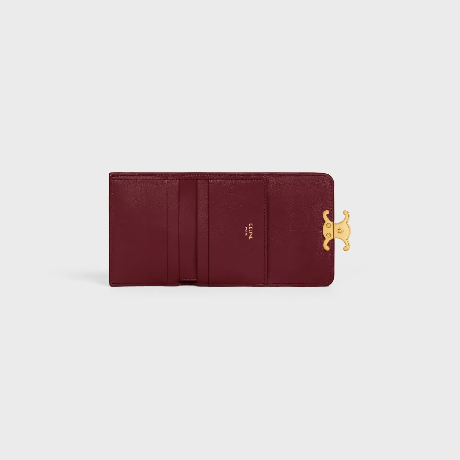 COMPACT WALLET WITH COIN TRIOMPHE in Shiny calfskin
