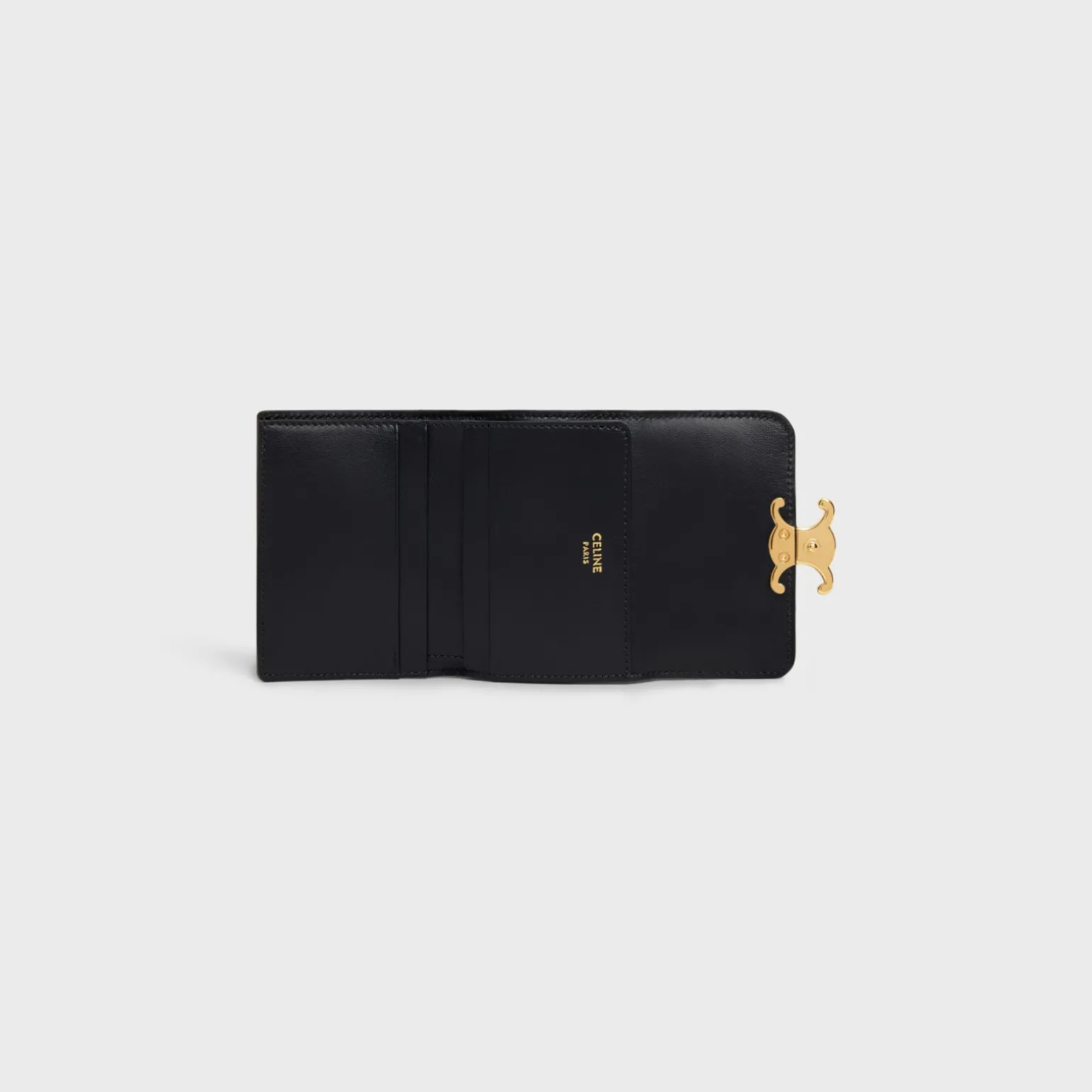 COMPACT WALLET WITH COIN TRIOMPHE in Shiny calfskin