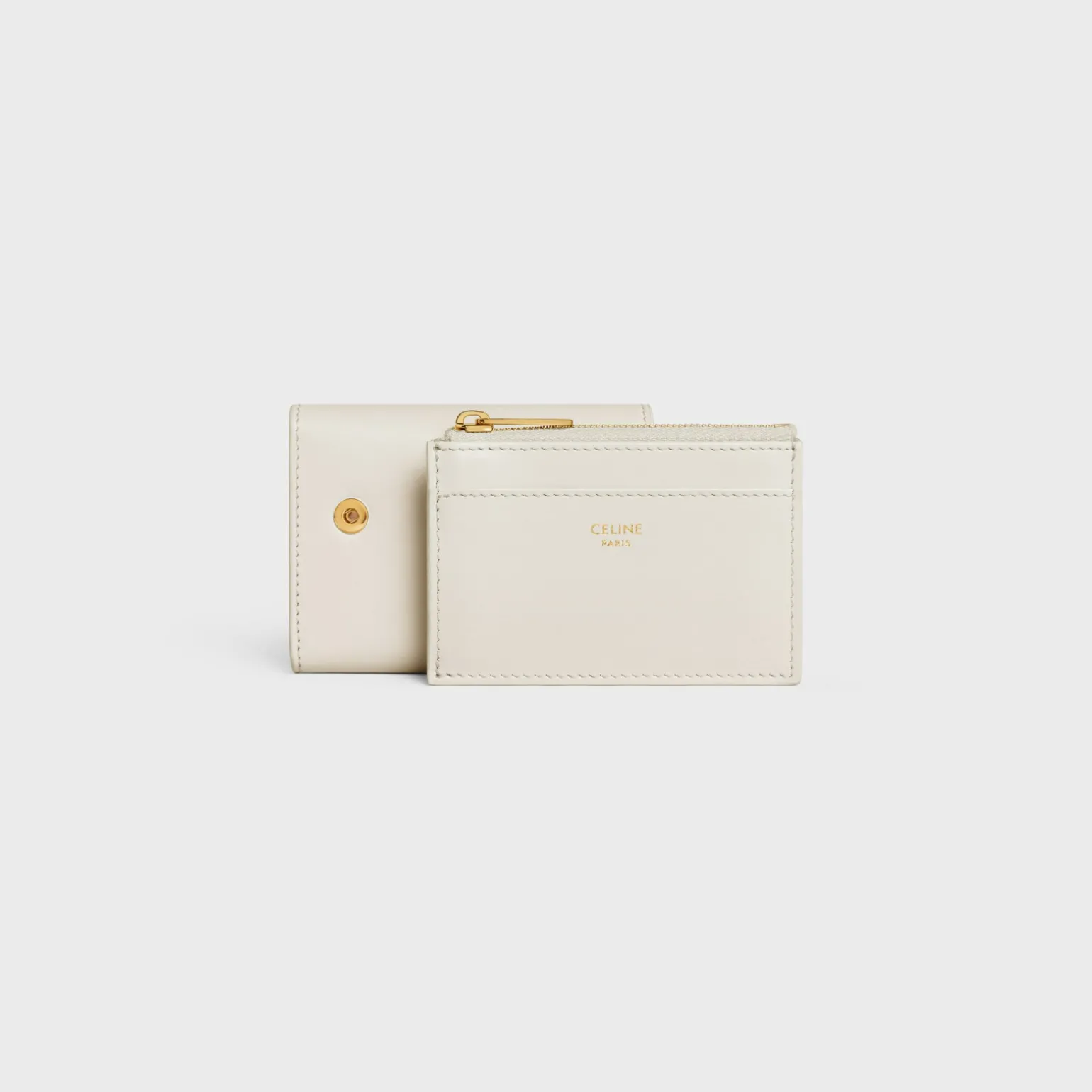 COMPACT WALLET WITH COIN TRIOMPHE in Shiny calfskin