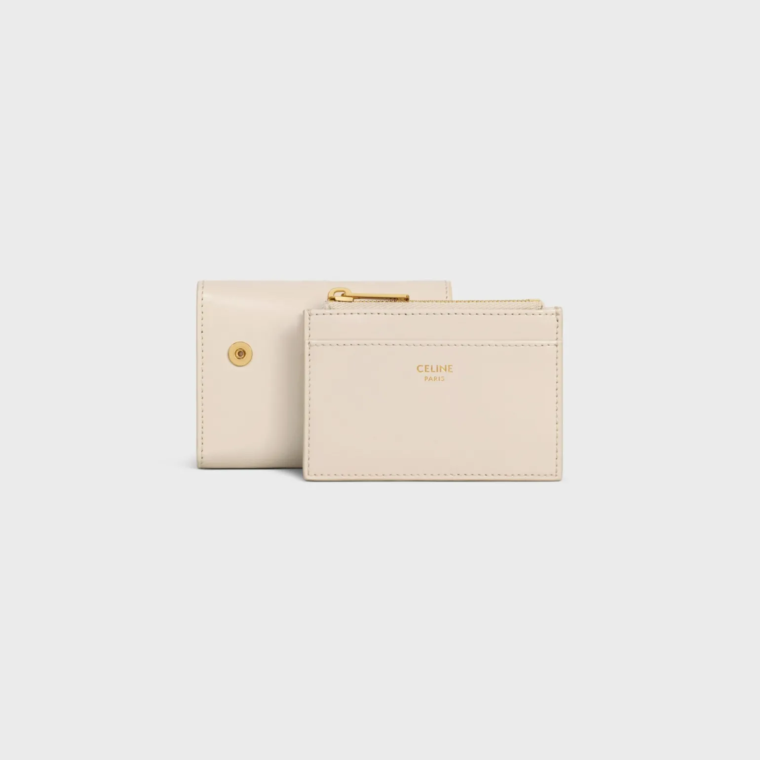COMPACT WALLET WITH COIN TRIOMPHE in Shiny calfskin