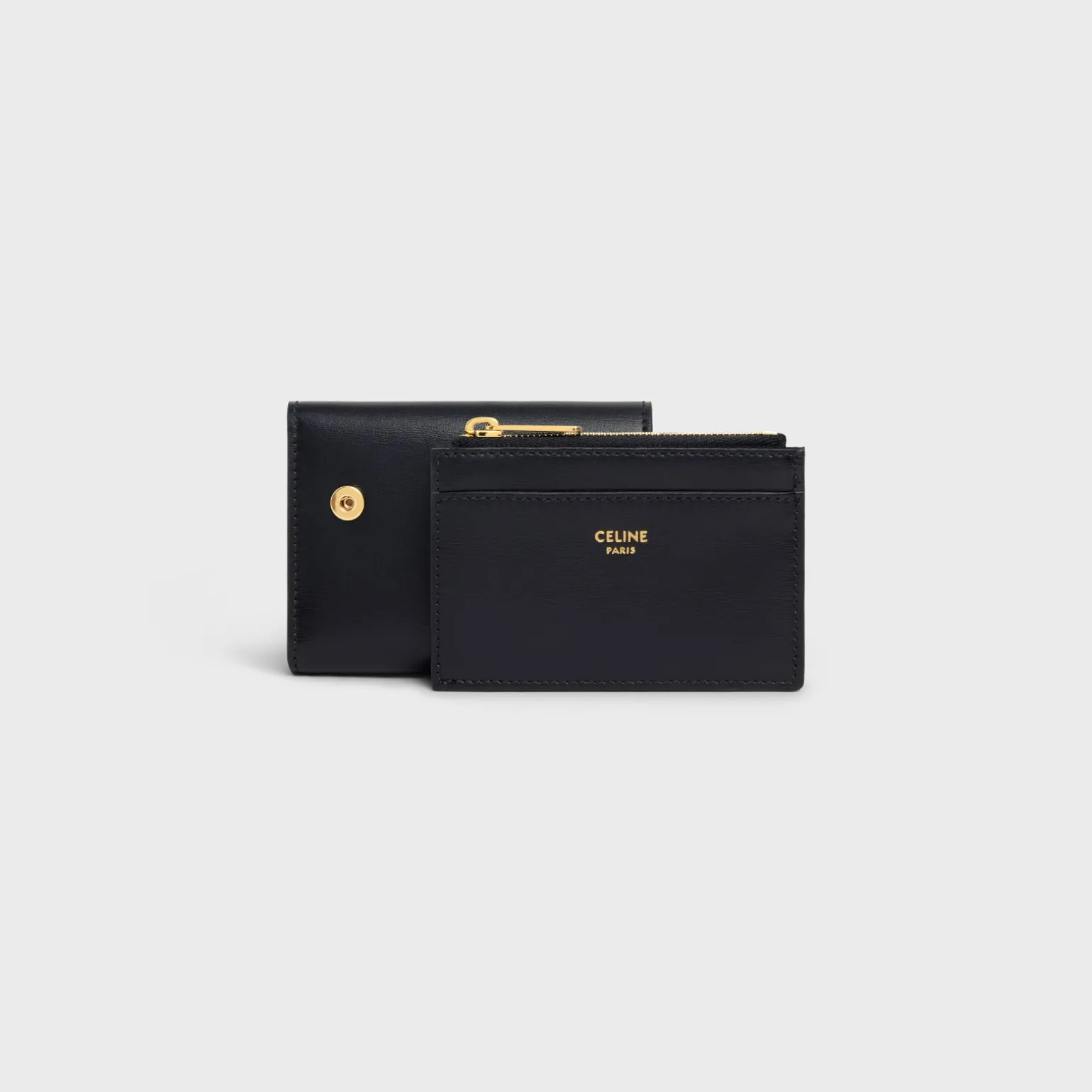 COMPACT WALLET WITH COIN TRIOMPHE in Shiny calfskin