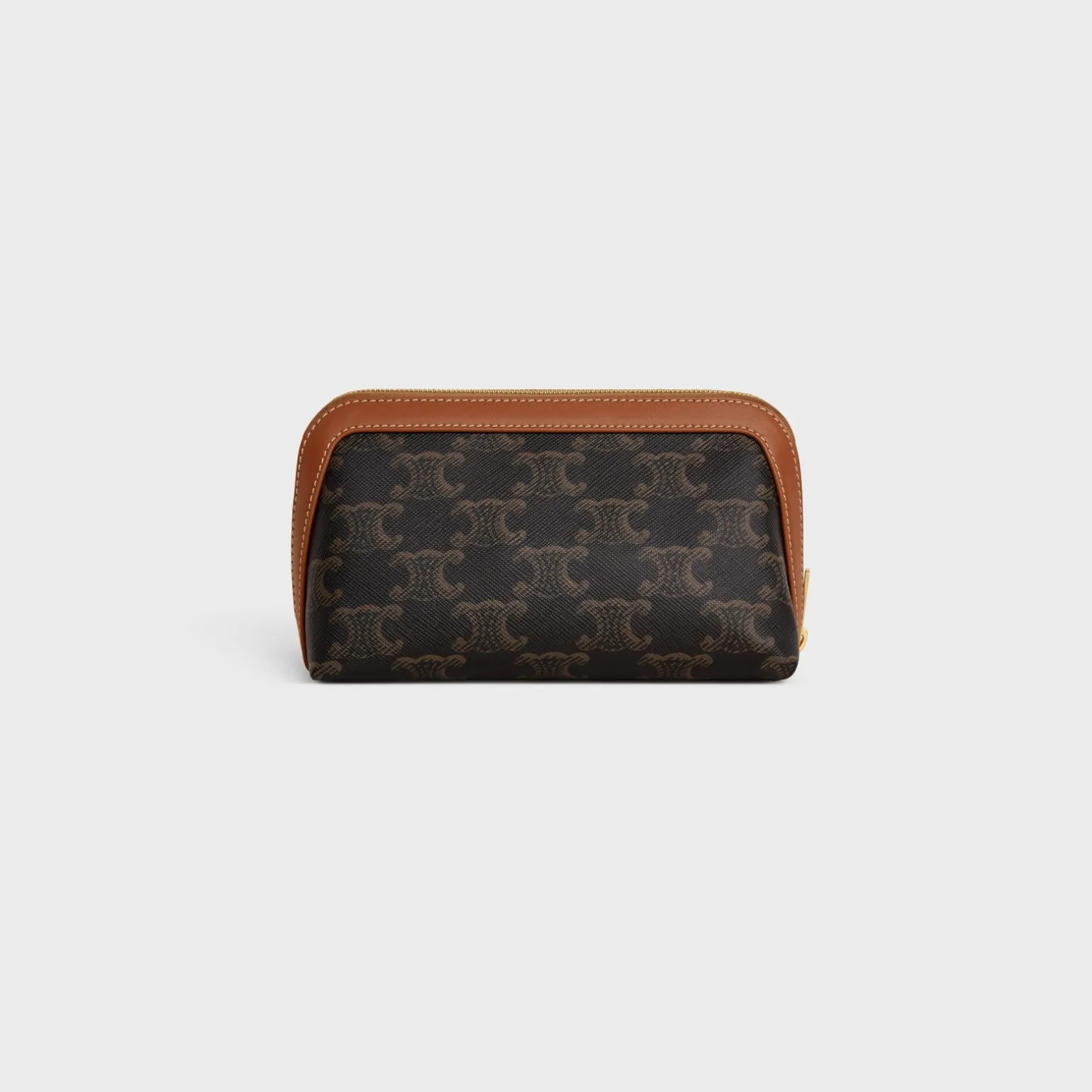 COSMETIC LIPSTICK POUCH IN TRIOMPHE CANVAS AND CALFSKIN