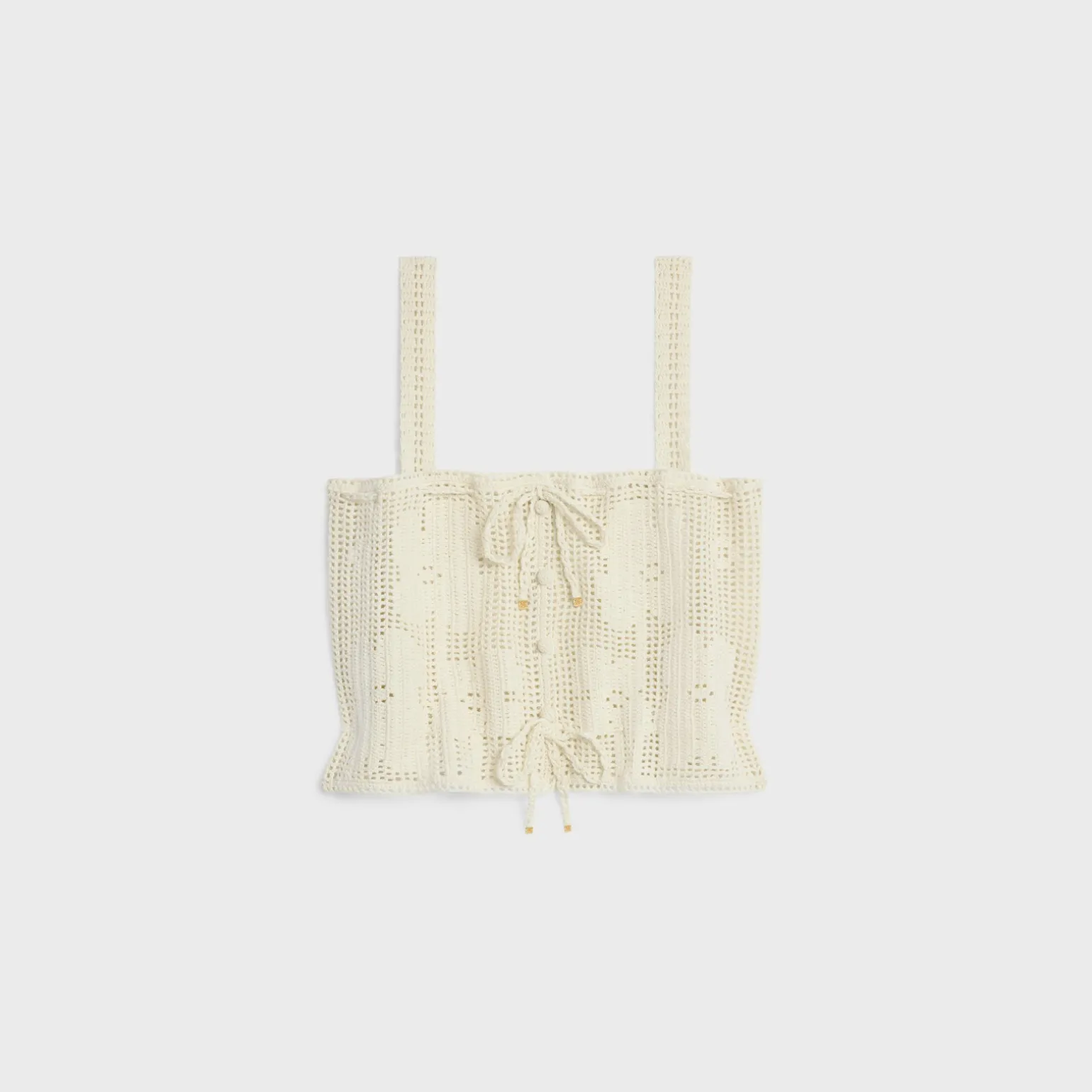 crop top in floral crocheted cotton