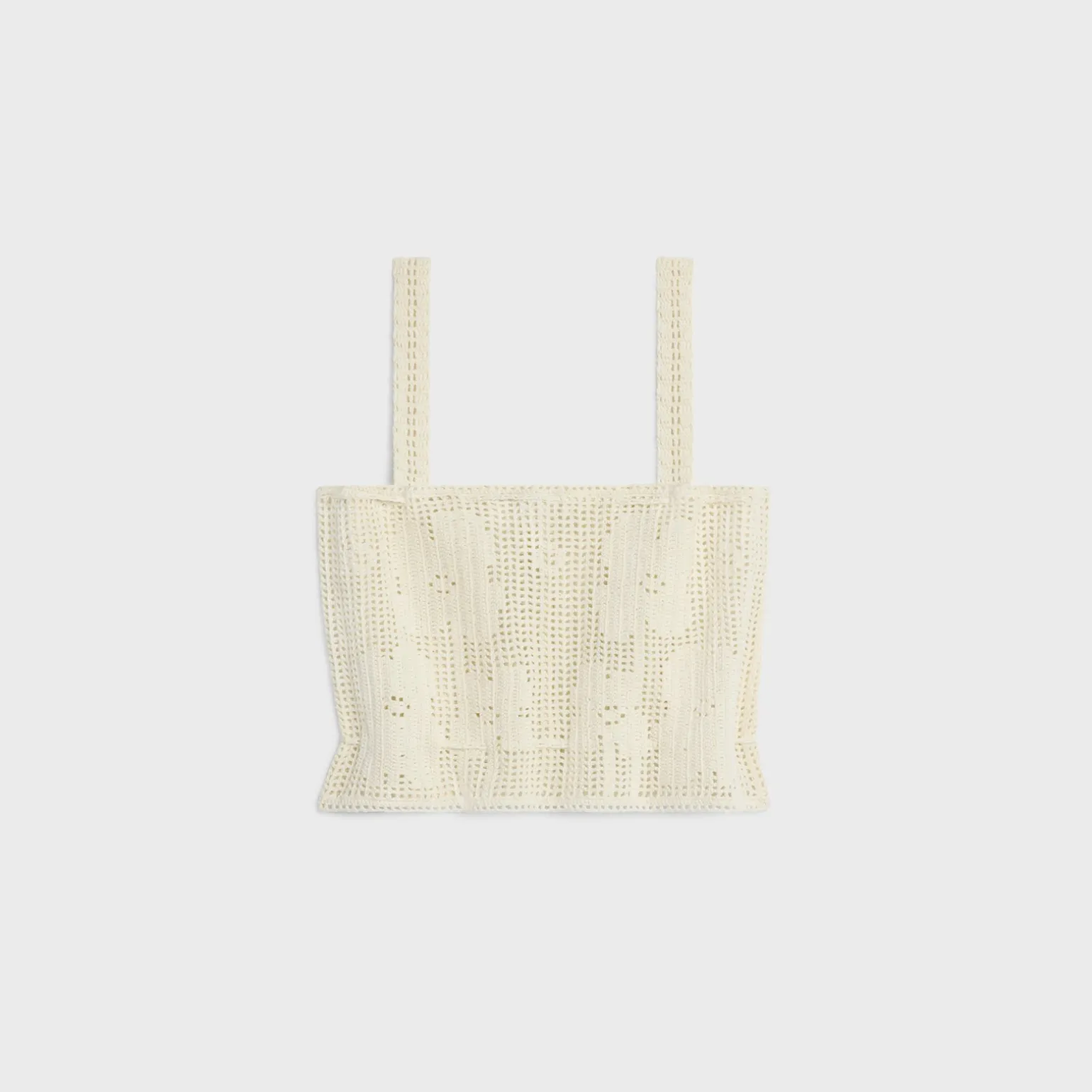crop top in floral crocheted cotton