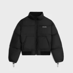 cropped down jacket in lightweight nylon