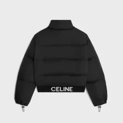 cropped down jacket in lightweight nylon