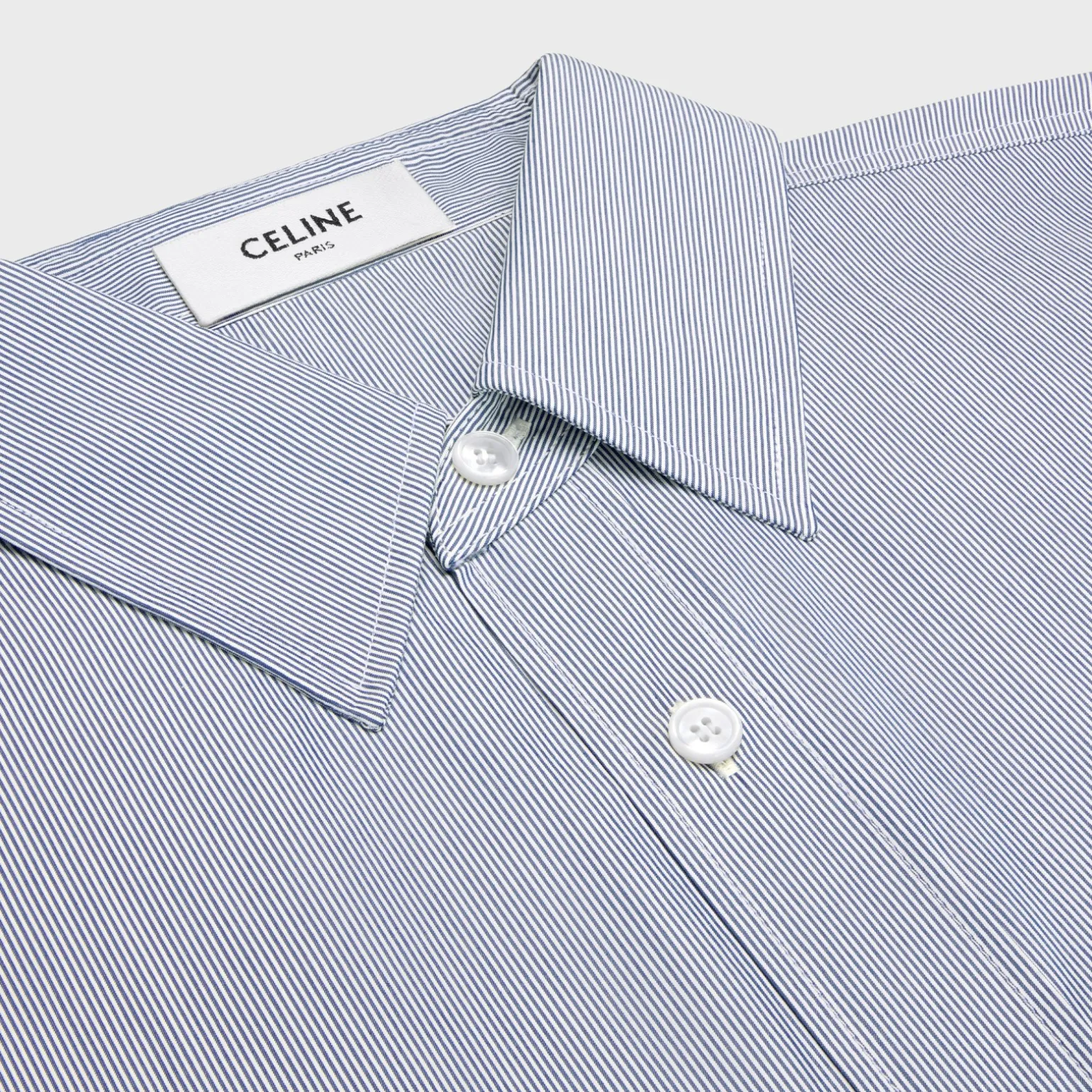 cropped shirt in striped cotton and silk