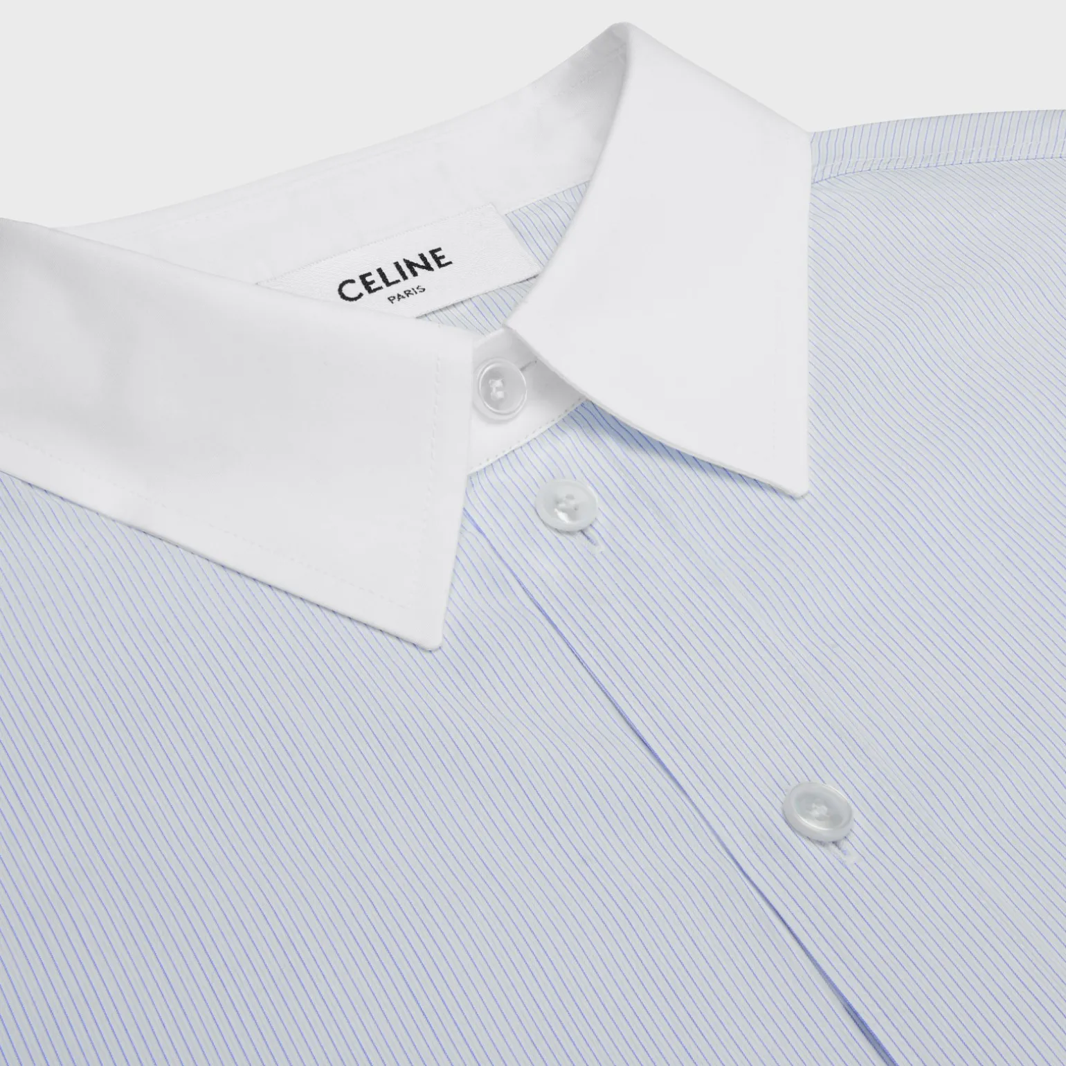 cropped shirt in striped cotton poplin