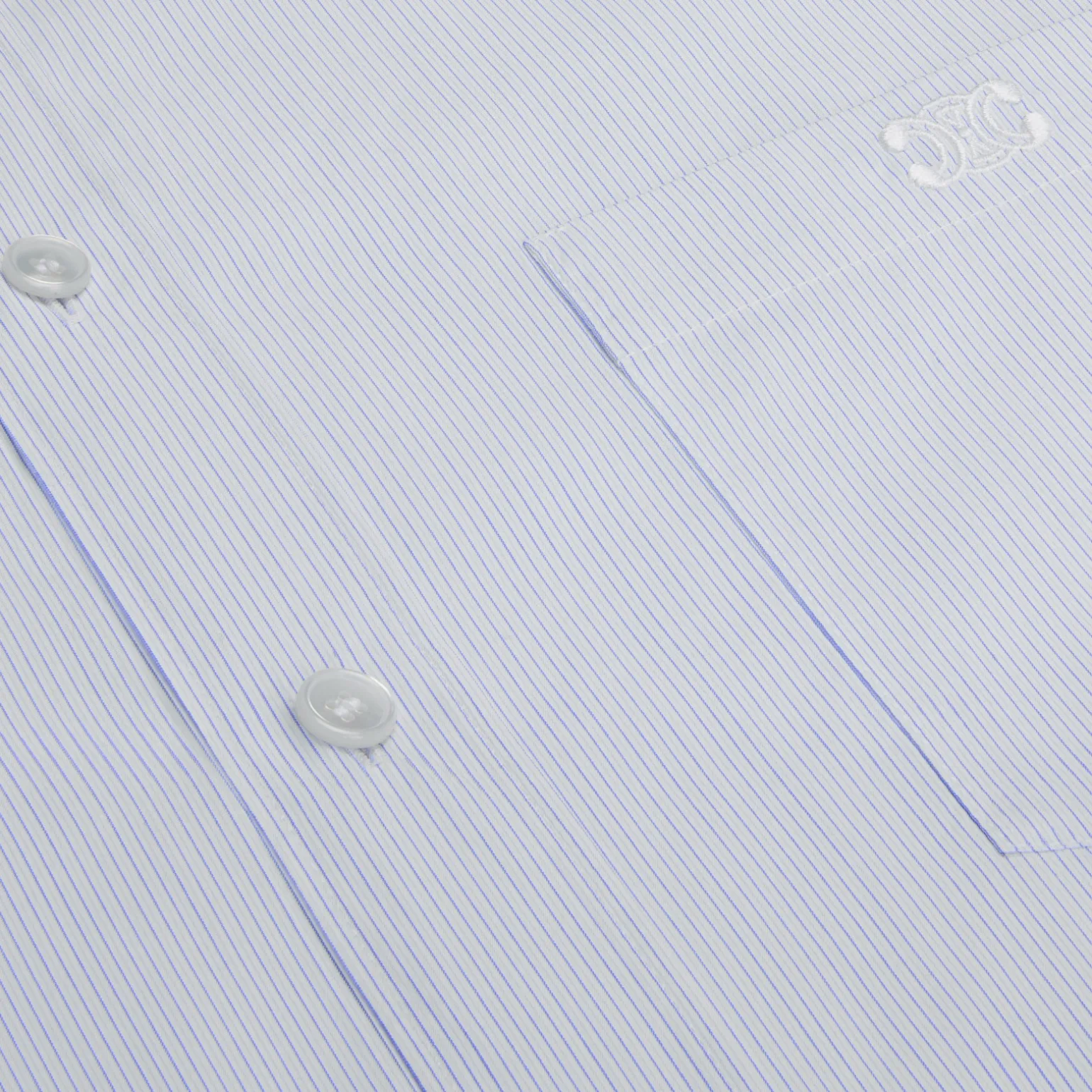 cropped shirt in striped cotton poplin