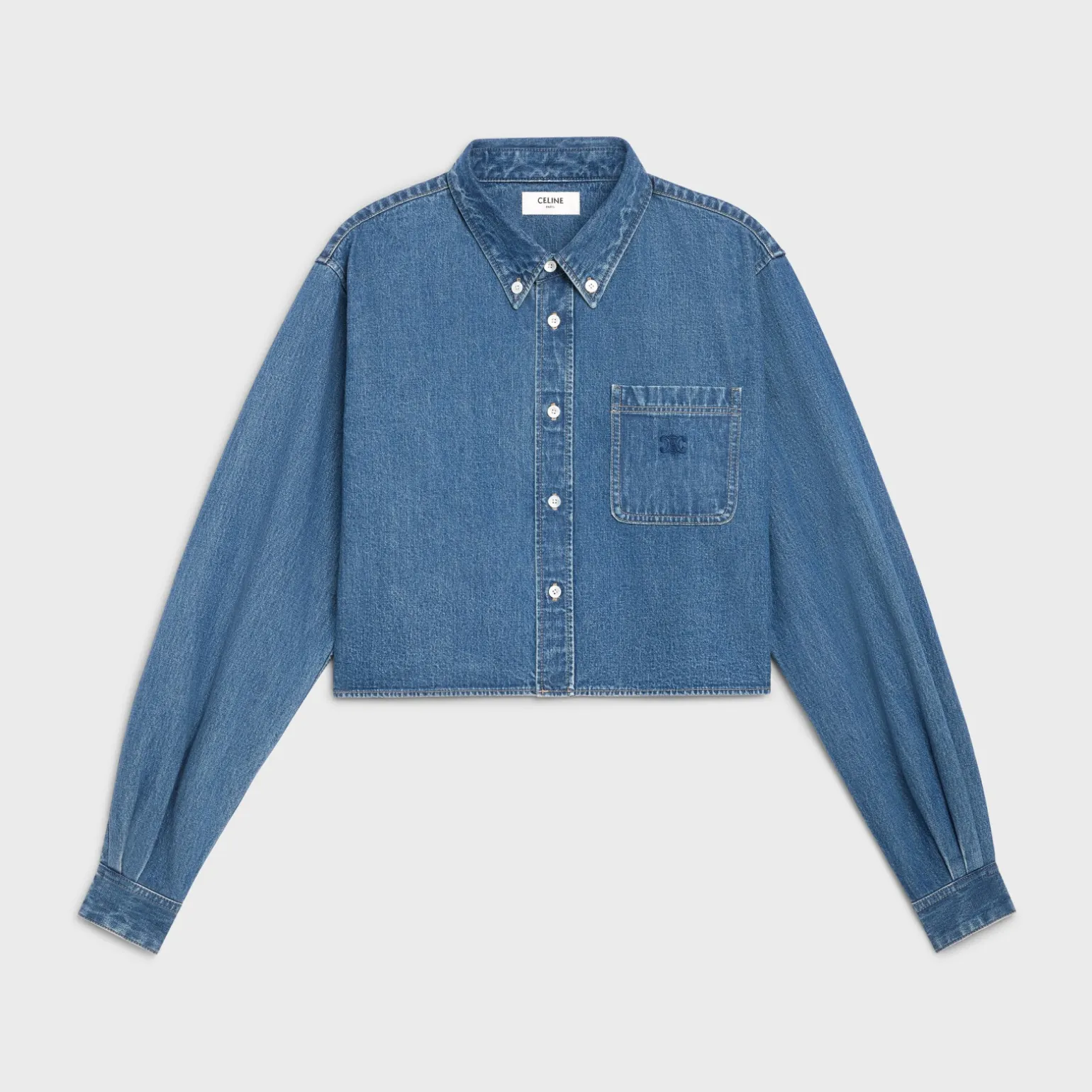 CROPPED SHIRT IN UNION OCEAN WASH DENIM