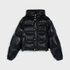 cropped triomphe down jacket in lightweight nylon