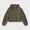 cropped triomphe down jacket in lightweight nylon