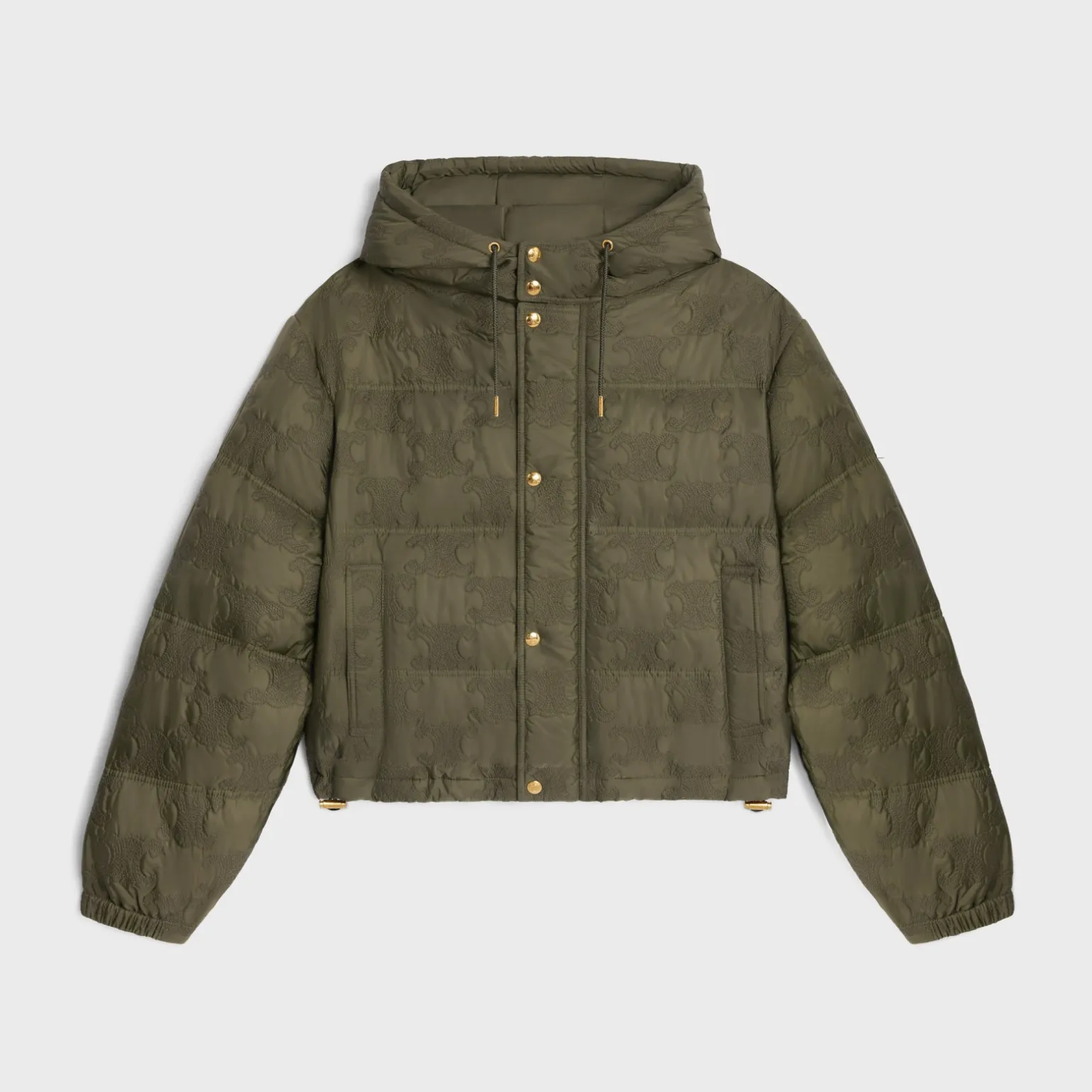 cropped triomphe down jacket in lightweight nylon