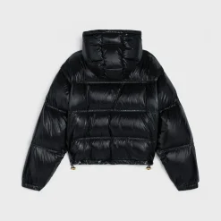 cropped triomphe down jacket in lightweight nylon
