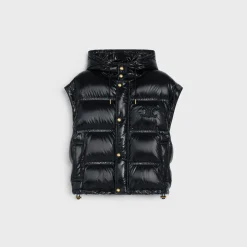 cropped triomphe down jacket in lightweight nylon