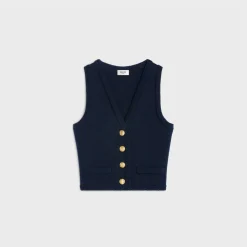 cropped vest in wool