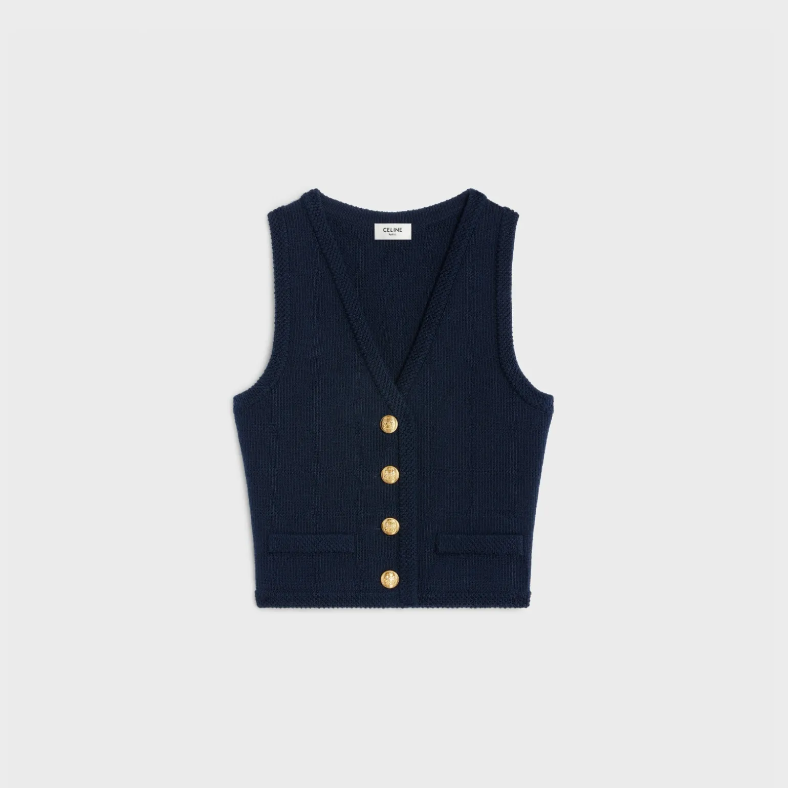 cropped vest in wool