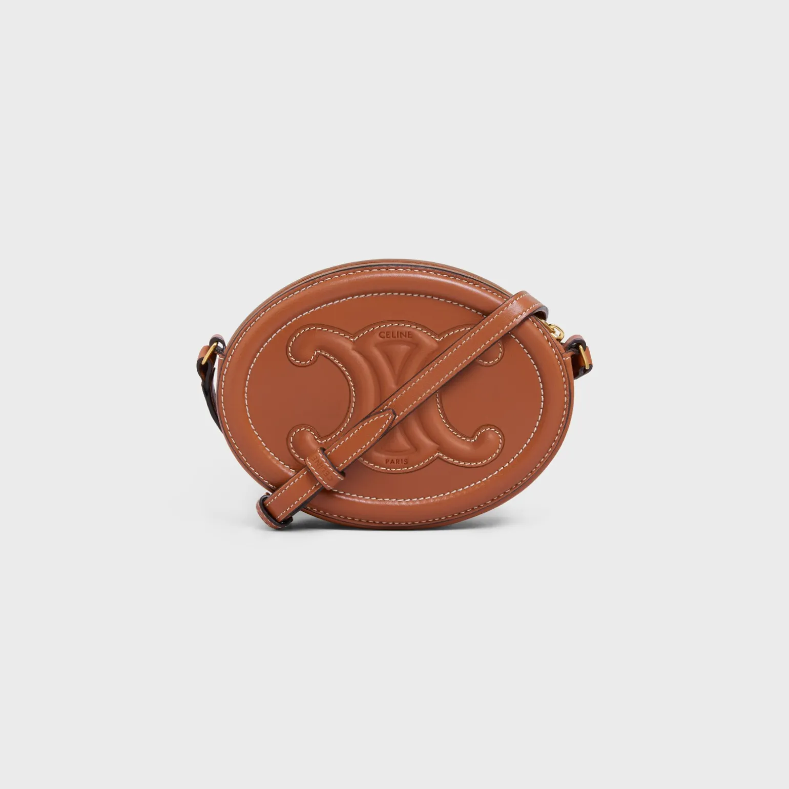 CROSSBODY OVAL PURSE cuir triomphe in Smooth calfskin