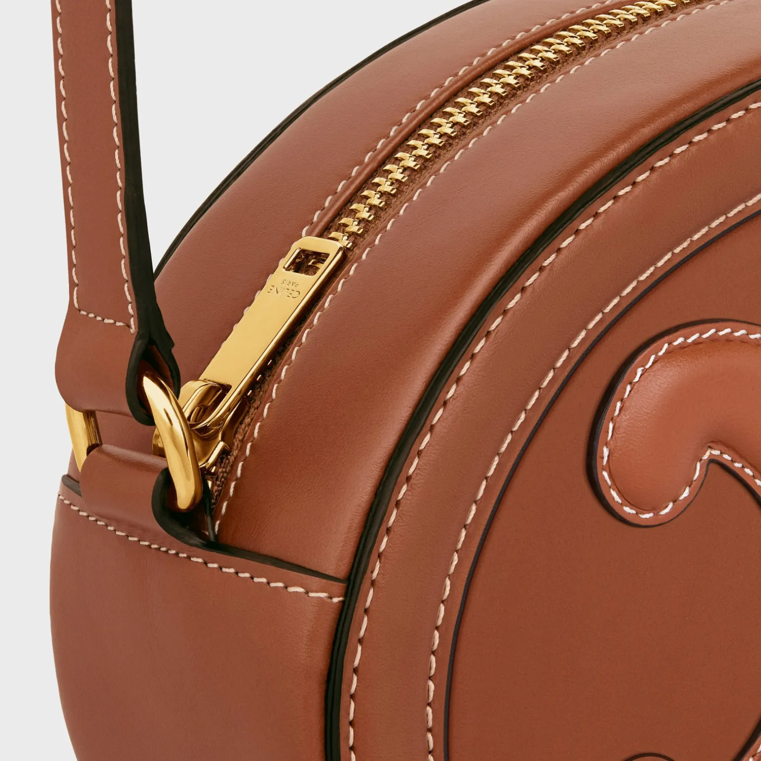 CROSSBODY OVAL PURSE cuir triomphe in Smooth calfskin